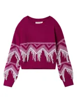 Twinset Kids' Fringed Jumper In Pink