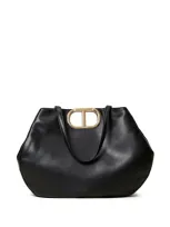 Twinset Oval T-motif Tote Bag In Schwarz