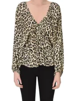 Twinset U&b Animal Print Blouse In Multicoloured