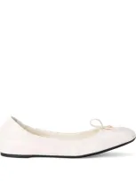 Valentino Garavani Leather Vlogo Ballerina Flats In White