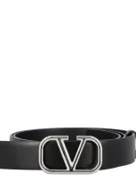 Valentino Garavani Vlogo Belt In Black