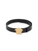 Versace La Medusa Greca Belt In Black