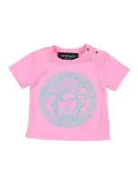 Versace Young Babies'  Newborn Girl T-shirt Pink Size 3 Cotton In White