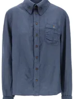 Vivienne Westwood Camicia Crewe Krall In Lino In Blue