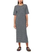 Whistles Breton Stripe Jersey Dress In Blue/multi