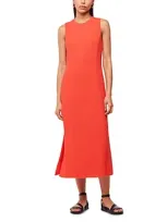 Whistles Erin Textured Midi Dress In Coral