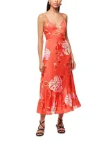 Whistles Haiwaiian Print Raffa Dress In Coral/multi