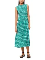 Whistles Linked Smudge Heidi Dress In Green Multi