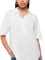 Whistles Mia Short Sleeve Shirt In White