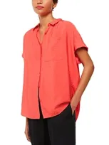 Whistles Nicola Shirt In Coral