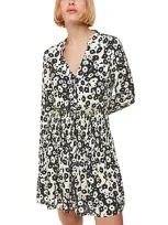 Whistles Womens Black Riley Floral-print Shirred Woven Mini Dress In Black/multi