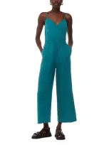 Whistles Wrap Front Jumpsuit In Teal