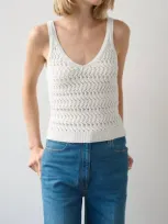 White + Warren Textured Tank In White