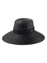 Helen Kaminski Wide Brim Raffia Hat - Black In Charcoal/ Black