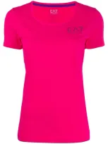 Ea7 Printed Logo T-shirt In Pink