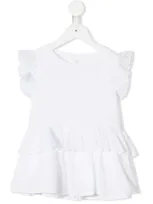 Il Gufo Kids' Ruffled Blouse In White