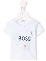 Hugo Boss Babies' Crew Neck Balloon Print T-shirt In White