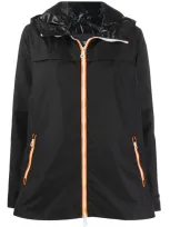 Duvetica Hooded Zip-up Jacket In Black