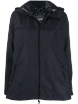 Duvetica Water-resistant Hooded Jacket In Blue