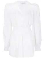 Amen Puff Sleeve Shirt Dress In White