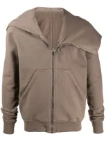 Rick Owens Drkshdw Asymmetric Zipped Hoodie In Grey