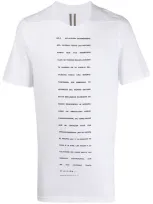 Rick Owens Drkshdw Cotton Slogan Print T-shirt In White