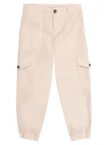 Brunello Cucinelli Kids' Stretch-cotton Cargo Pants In Neutrals