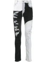 Rick Owens Drkshdw Ripped Contrast Panel Jeans In White