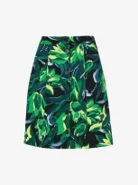 Whistles Tulip Print Button Front Skirt In Multi-coloured