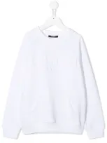 Balmain Kids' Logo Embroidered Sweatshirt In White