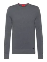 Hugo Men's San Clemens Crewneck Sweater In Charcoal