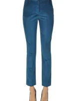 True Royal Velvet Chino Slim Trousers In Blue