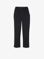 Whistles Womens Black Easy Cropped High-rise Woven Trousers 16