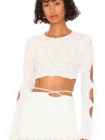 Tularosa Dianne Crop Top In Ivory