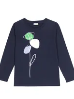 Il Gufo Kids' Floral-print Long-sleeve Sweatshirt In 蓝色