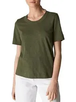 Whistles Rosa Double-trimmed Tee In Khaki