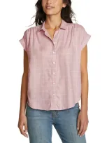 Eddie Bauer Women's Halcyon Short-sleeve Shirred Shirt In Multi