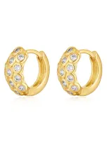 Luv Aj The Sienna Cubic Zirconia Hoop Earrings In Gold