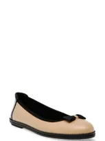 Anne Klein Eve Grosgrain Flat In Nude Black