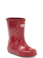 Hunter Kids' Original First Classic Glitter Rain Boot In Vital Burgundy