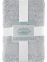 Chic Jacquard Weave Cotton 3-piece Bath Towel Set In Grey