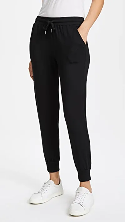 Splendid Drawstring Terry Jogger Sweatpants In Black