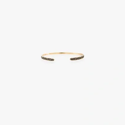 Lizzie Mandler Fine Jewelry 18k Yellow Gold Chevron Diamond Bangle In Metallic