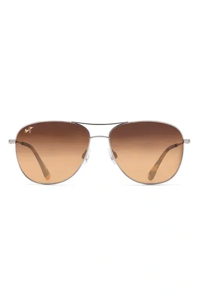 Maui Jim Cliff House 59mm Polarized Aviator Sunglasses In Gold