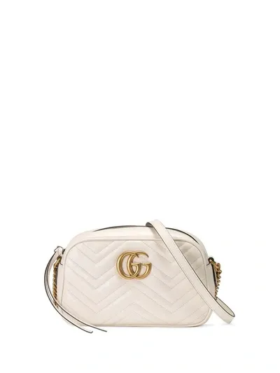 Gucci Gg Marmont Small Quilted-leather Cross-body Bag In White