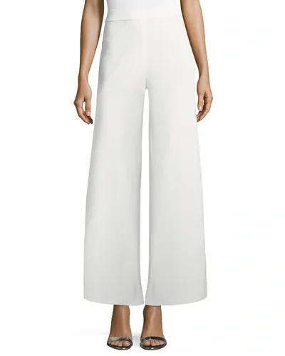 Misook Petite Demi Palazzo Wide-leg Pants In White