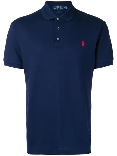 Polo Ralph Lauren Embroidered Logo Polo Shirt In Blue