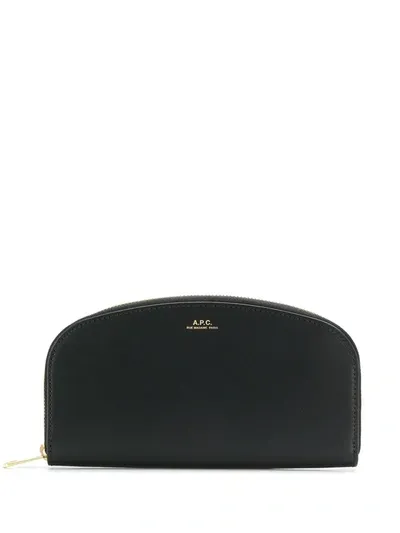 Apc Curved Zip Wallet In Black