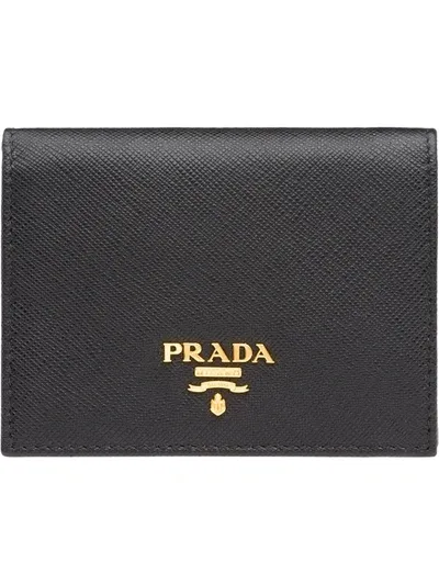 Prada Small Saffiano Wallet In Black