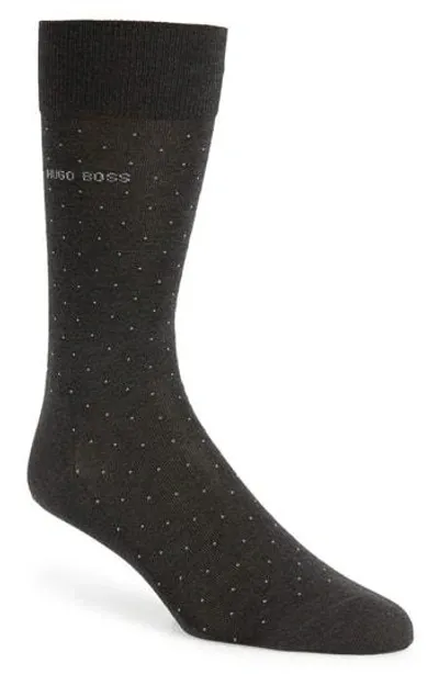 Hugo Boss George Micro Dot Dress Socks In Charcoal Gray